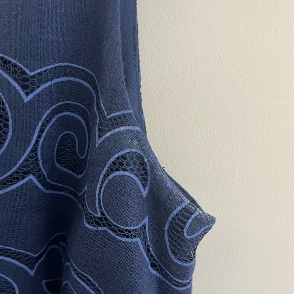 Eliza J Navy A-Line Lace Dress Sleeveless Size 4 P - Picture 9 of 9